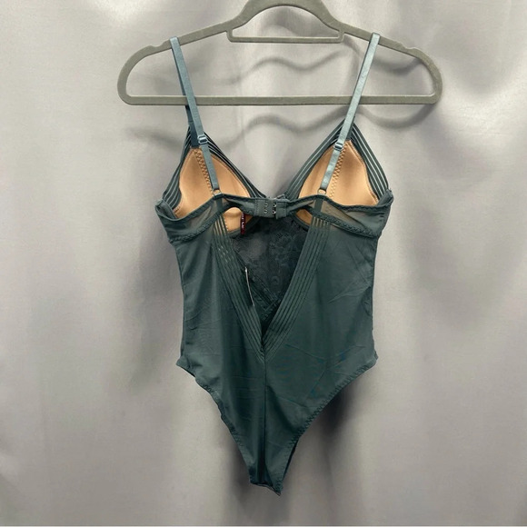 Adore Me Bodysuit One Piece Underwire Lingerie Gray Lace Size Medium NWT - Picture 6 of 10